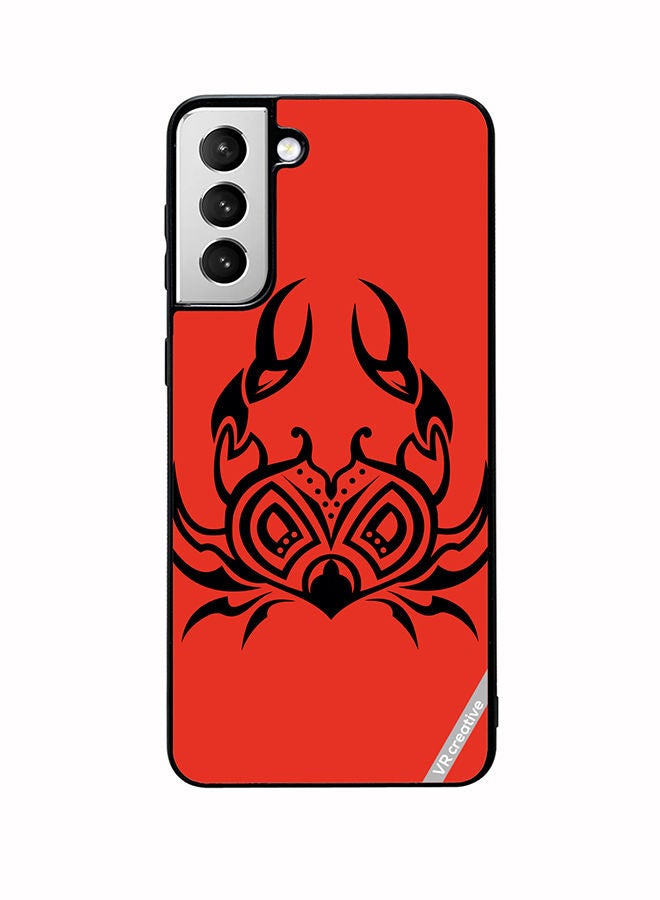 VR CREATIVE Protective Case Cover For Samsung Galaxy S22 5G Red And Black Scorpio Design Multicolour - Image 1