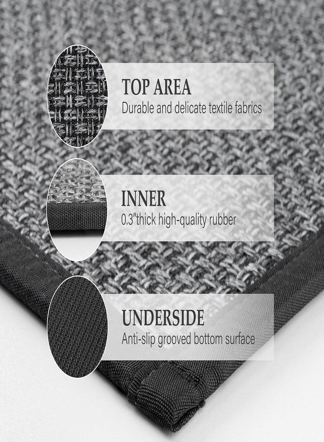 eqivei Kitchen Rugs Non Skid Washable Set of 2 PCS, Absorbent Runner Rugs for Kitchen, Farmhouse Weave Floor Mats in Front of Sink, 17.3"x 47"+17.3"x 29" (Inky) - Image 5
