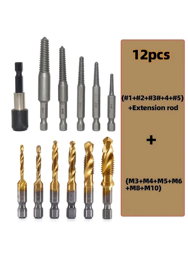 Mixed Set Titanium Coated Drill Bit And Tap Set M3 To M10 With Screw Extractor Kit - Image 3