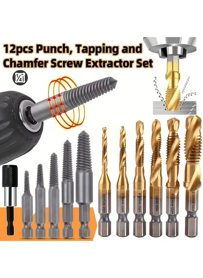 Mixed Set Titanium Coated Drill Bit And Tap Set M3 To M10 With Screw Extractor Kit - Image 5