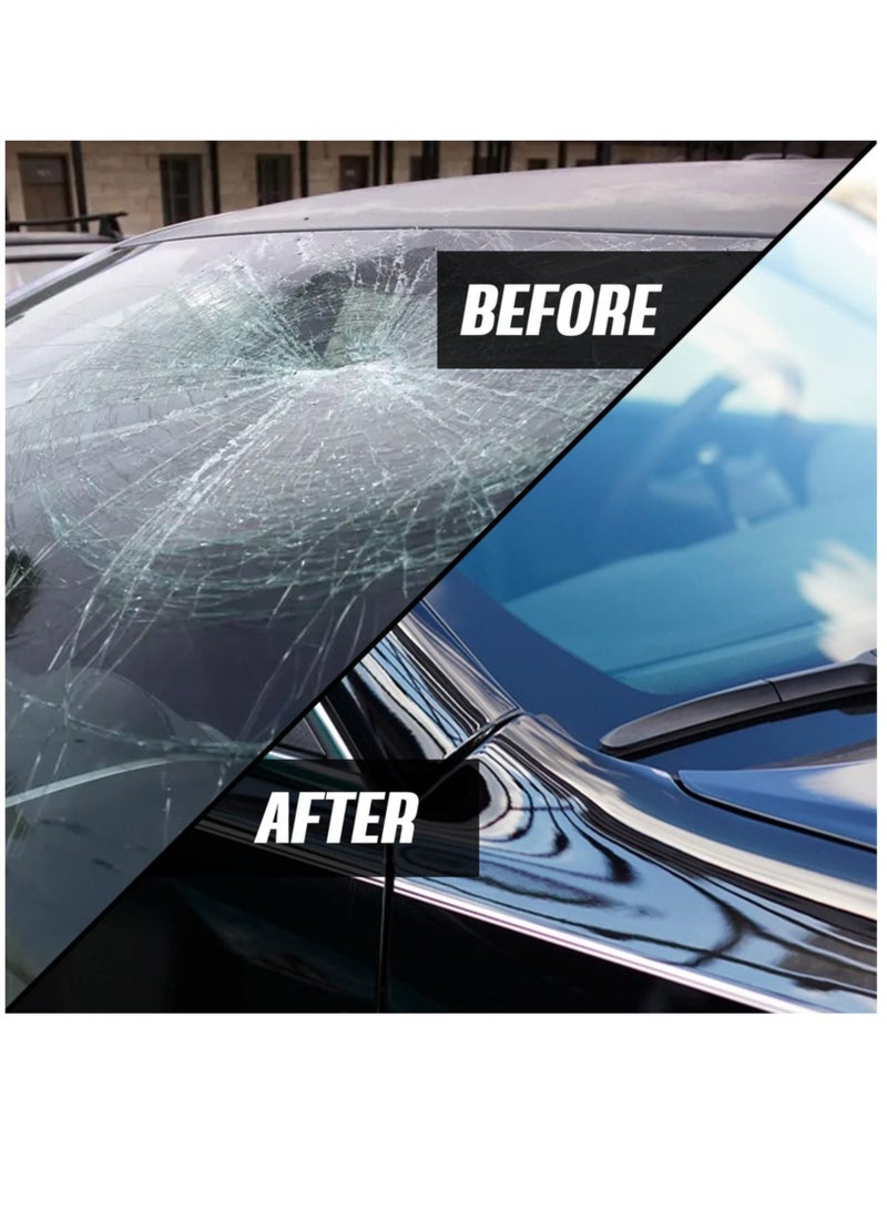 SOLARAE 2x50ml Car Windshield Crack Scratch Resin Repair Tool For Glass Chips And Cracks, DIY Car Windshield Repair Kit, Car Windscreen Glass Repairing Glue For Bulls Eyes, Star Half Moon, Start-Shaped Crack - Image 2