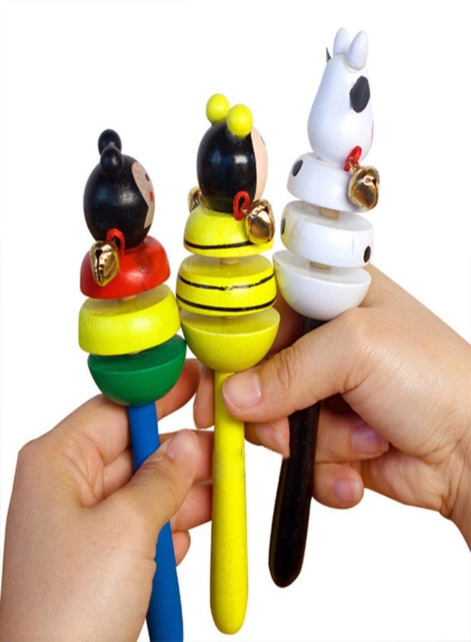 UPBEAT Wooden Baby Rattle with Dual Bells (Pack of 2, Non-Toxic & Handcrafted) - Natural Teether Toy for Infants & Newborns. - Image 3