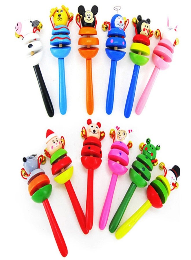 UPBEAT Wooden Baby Rattle with Dual Bells (Pack of 2, Non-Toxic & Handcrafted) - Natural Teether Toy for Infants & Newborns. - Image 1