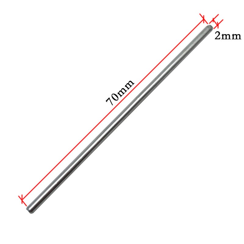 EUDAX 100Pcs STEM Toys Shaft Round Rod Axles for DIY Toy RC Car Boat Helicopter Model Part (2mmx70mm) - Image 2