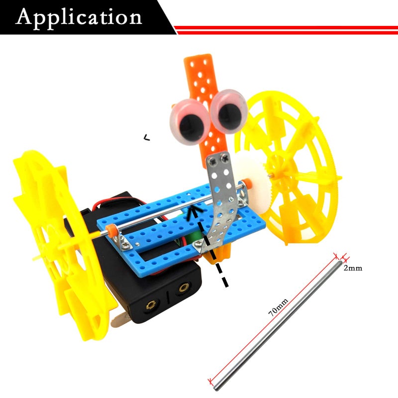 EUDAX 100Pcs STEM Toys Shaft Round Rod Axles for DIY Toy RC Car Boat Helicopter Model Part (2mmx70mm) - Image 5