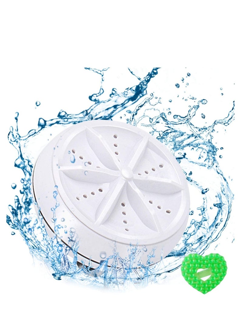 Portable Mini Washing Machine,Turbo Washer & Dishwasher With USb Powered Portable Ultrasonic Turbine Sterilization Removes Dirt For Personal Laundry Travel BUSiness Rv Trip Apartment - Image 1
