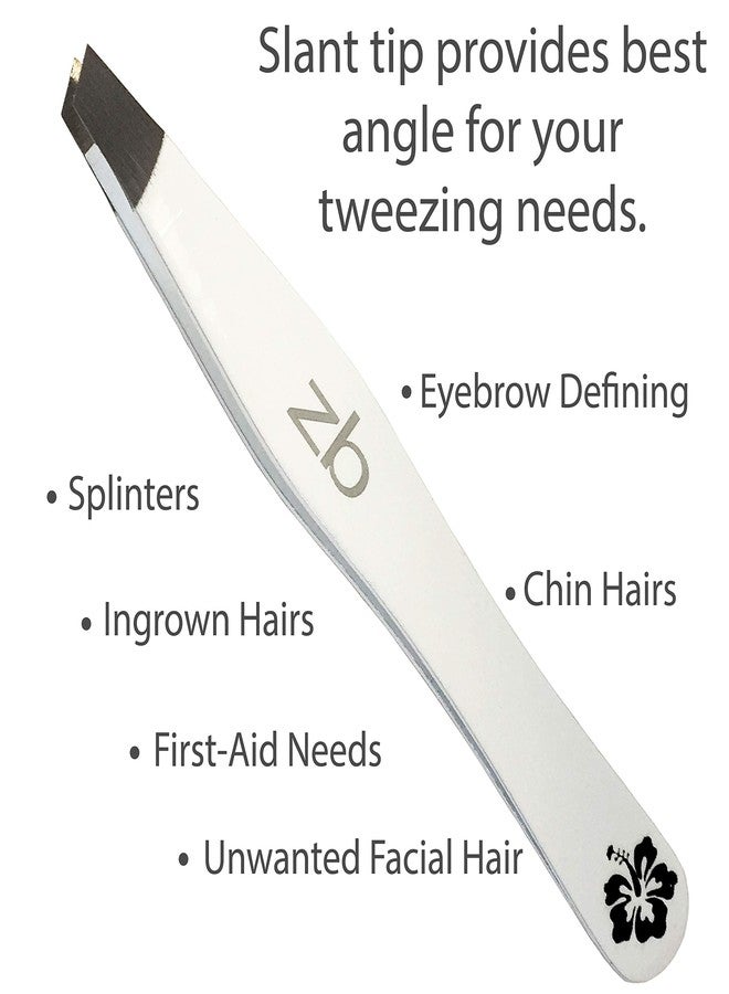 Zizzili Basics Tweezers - Special Edition Aloha Slant Tip Tweezer - Best Tweezers for Eyebrow, Facial Hair Removal and Your Precision Needs - Image 2
