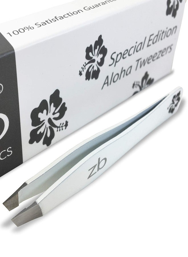 Zizzili Basics Tweezers - Special Edition Aloha Slant Tip Tweezer - Best Tweezers for Eyebrow, Facial Hair Removal and Your Precision Needs - Image 1