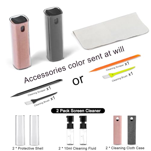 walrfid 2 Pack Screen Cleaner Spray and Wipe for Laptop Monitor and Car Screens, Phone Touchscreen Mist Cleaning Kit for Cellphone, Tablet, PC, Computer, LCD, Eyeglass, iPhone, iPad, Mac Pro - Grey and Pink - Image 4
