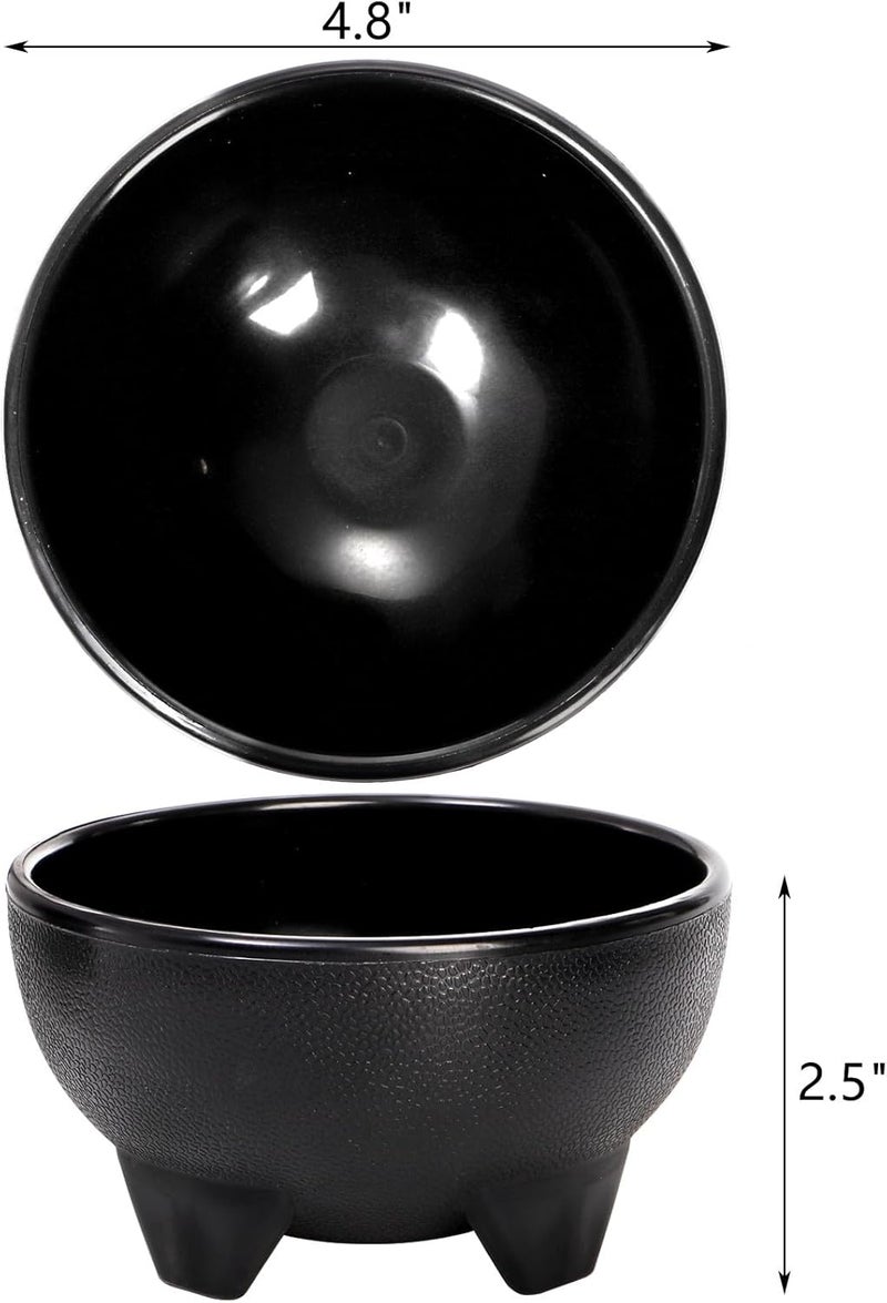ZEAYEA 18 Pcs Salsa Bowls 12 oz Plastic Mexican Party Serving Bowls Unbreakable Guacamole Bowl Small Salsa Serving Dish for Condiments Dipping Sauces Taco Snack Black - Image 2