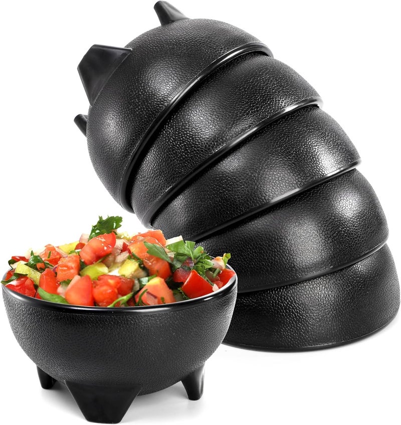 ZEAYEA 18 Pcs Salsa Bowls 12 oz Plastic Mexican Party Serving Bowls Unbreakable Guacamole Bowl Small Salsa Serving Dish for Condiments Dipping Sauces Taco Snack Black - Image 3