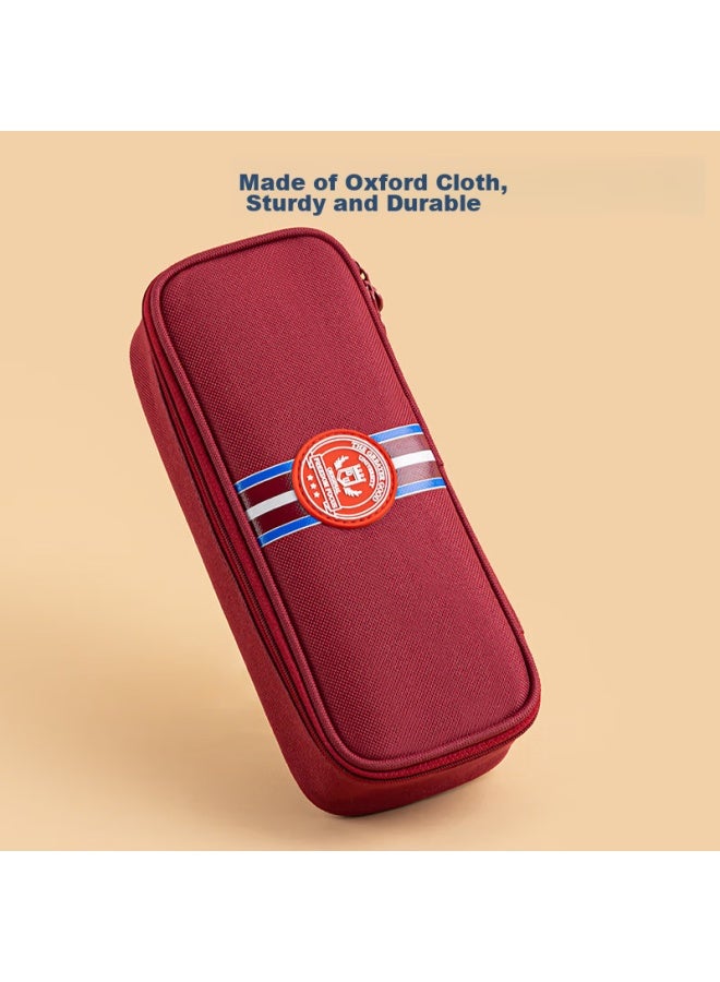 Deli Large Capacity Pencil Case For Elementary School Students, Children's Classic School Pencil Box, Multi-purpose Stationery Case, Pencil Storage Bag, Vertical Striped Blue - Image 2