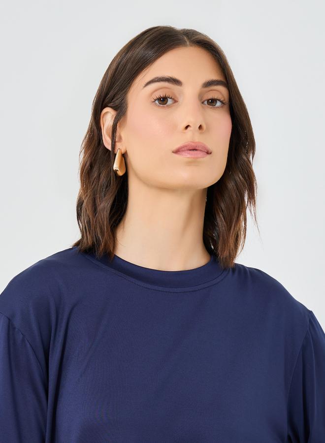 تايك تو طقم تي شيرت طويل بطبعة رقمين وسروال واسع الأرجل - Image 3