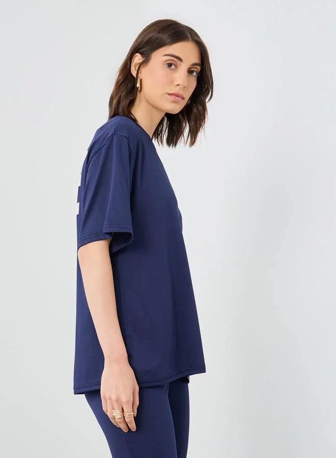 Take Two Take Two Number Print Longline T-Shirt and Flared Leggings Co-Ords