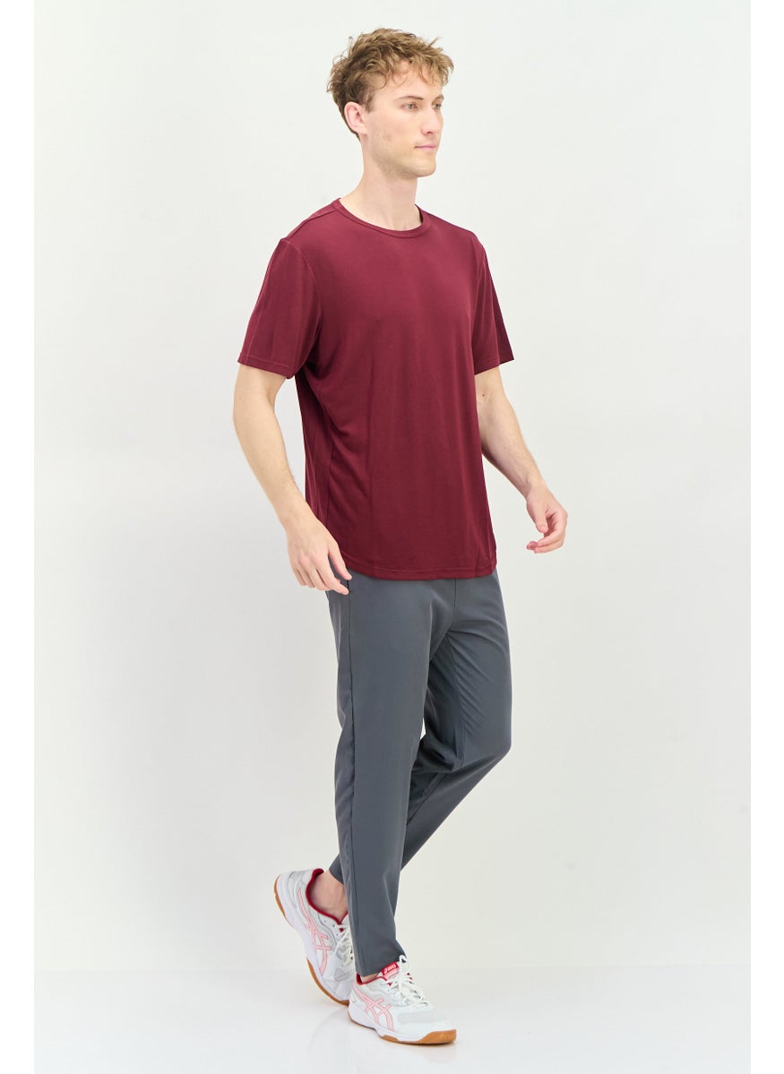 Reebok Men Sportswear Fit Short Sleeves Training T-shirt, Maroon  - Image 4