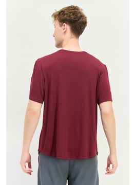 Reebok Men Sportswear Fit Short Sleeves Training T-shirt, Maroon  - Image 3