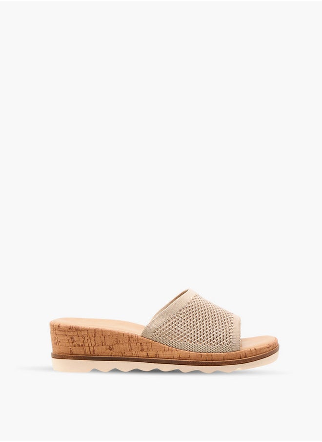 Le Confort Flyknit Textured Slip-On Sandals with Wedge Heels  - Image 3