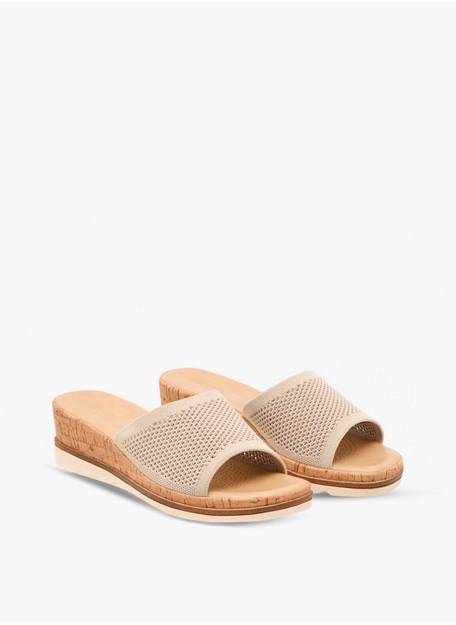 Le Confort Flyknit Textured Slip-On Sandals with Wedge Heels  - Image 1
