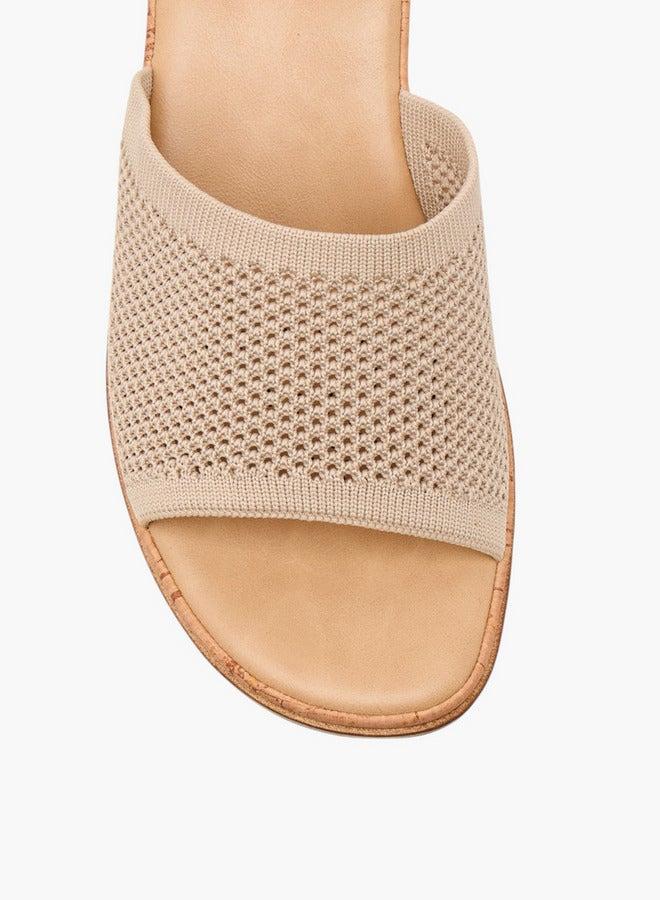 Le Confort Flyknit Textured Slip-On Sandals with Wedge Heels - Image 4