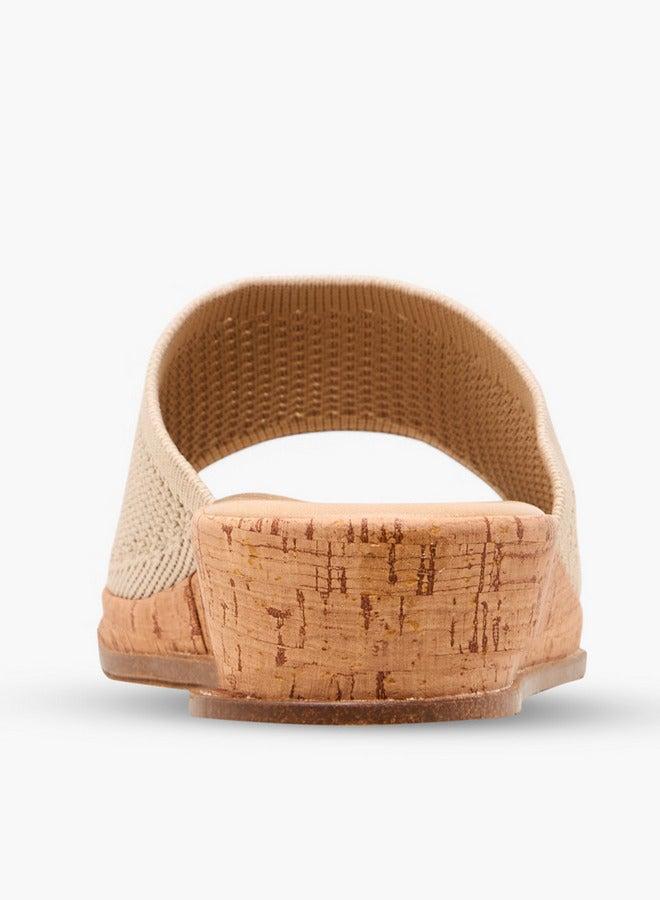 Le Confort Flyknit Textured Slip-On Sandals with Wedge Heels - Image 5