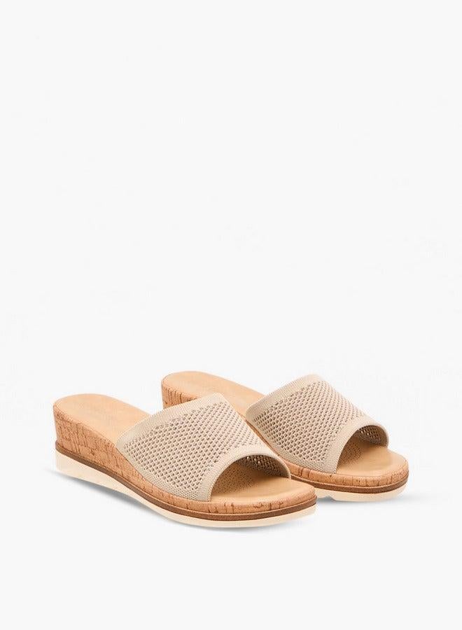 Le Confort Flyknit Textured Slip-On Sandals with Wedge Heels - Image 3