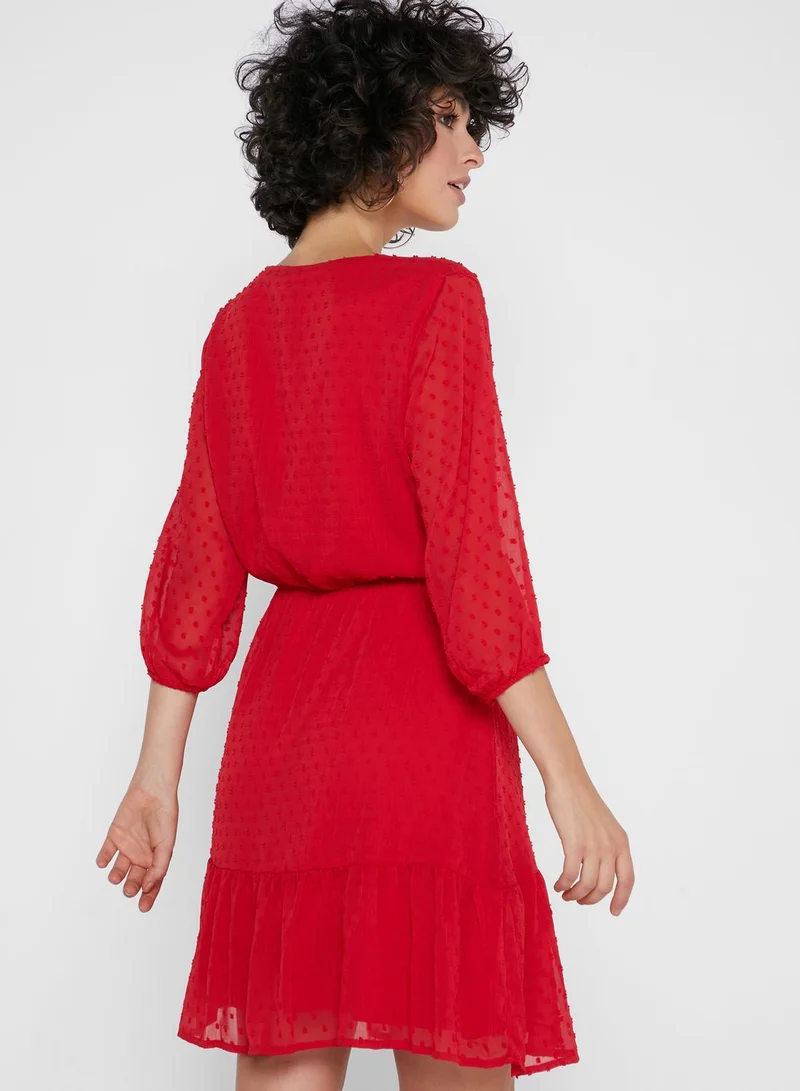 Jacqueline de Yong Side Tie Wrap Dress