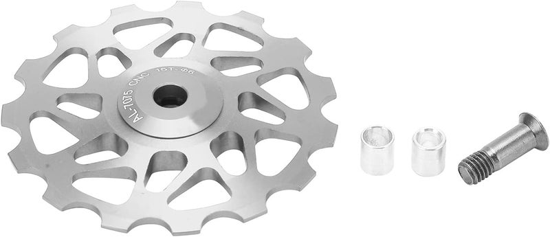 cheekyglo Rear Derailleur Pulley, 15T Mountain Bicycle Jockey Wheel Rear Derailleur Steel Bearing Guide Roller Pulley Bike Derailleur Accessory Silver - Image 1