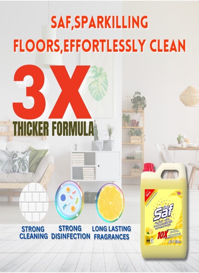 SAF - SAF Floor Cleaner Lemon Scent – 5L | Deep Cleaning & Germ Protection | Long-Lasting Citrus Freshness | Multi-Surface Use - Image 1