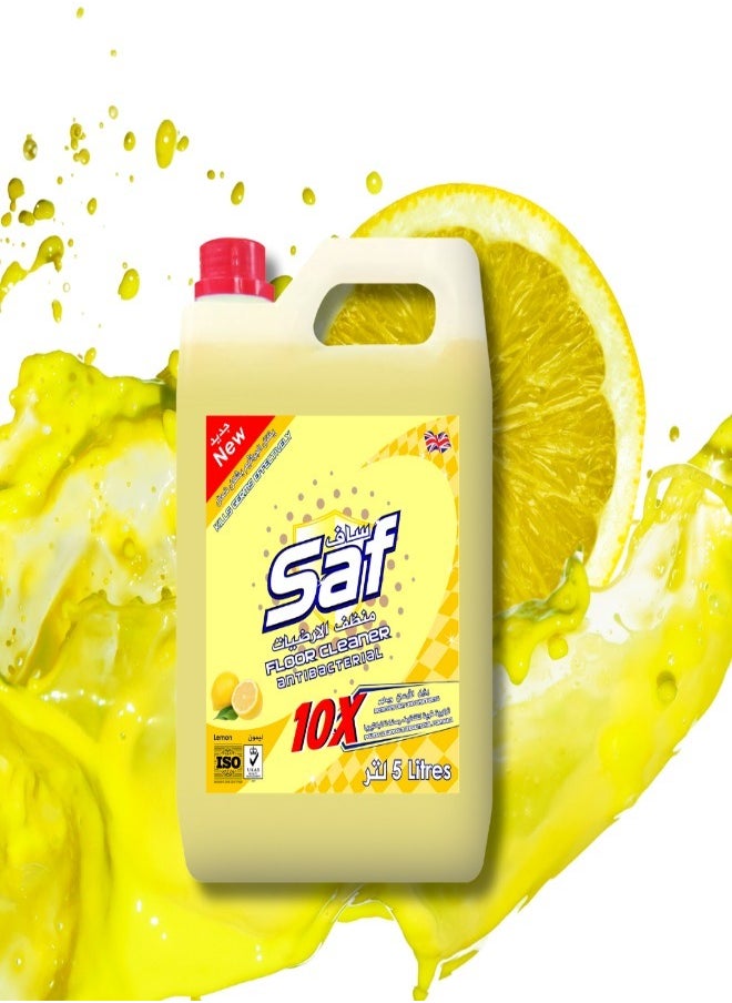 SAF - SAF Floor Cleaner Lemon Scent – 5L | Deep Cleaning & Germ Protection | Long-Lasting Citrus Freshness | Multi-Surface Use - Image 1