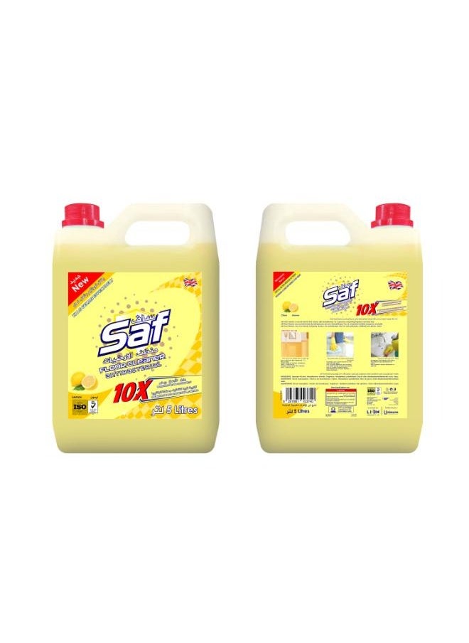 SAF - SAF Floor Cleaner Lemon Scent – 5L | Deep Cleaning & Germ Protection | Long-Lasting Citrus Freshness | Multi-Surface Use - Image 1