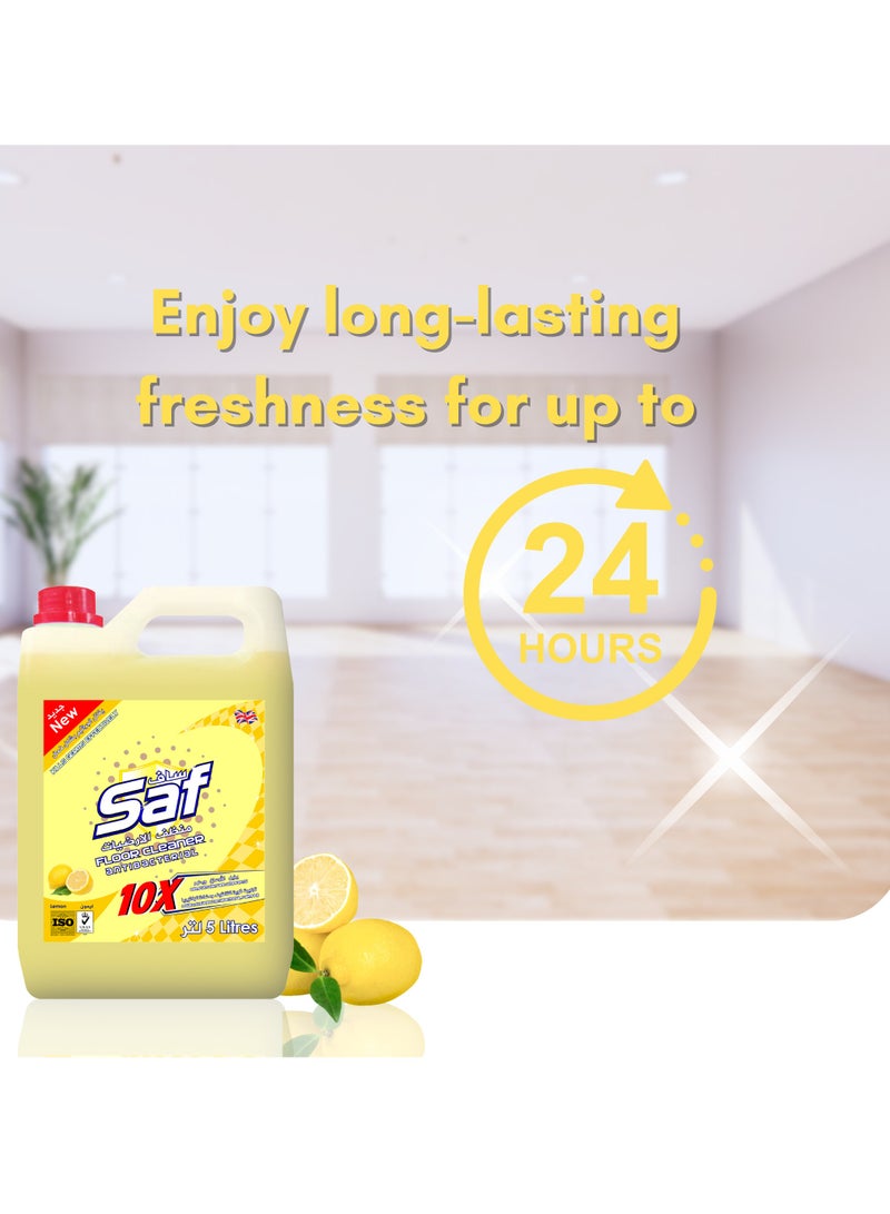اس اي اف ساف منظف الأرضيات برائحة الليمون – 5 لتر | التنظيف العميق والحماية من الجراثيم | نضارة الحمضيات طويلة الأمد | استخدام متعدد الأسطح - Image 3