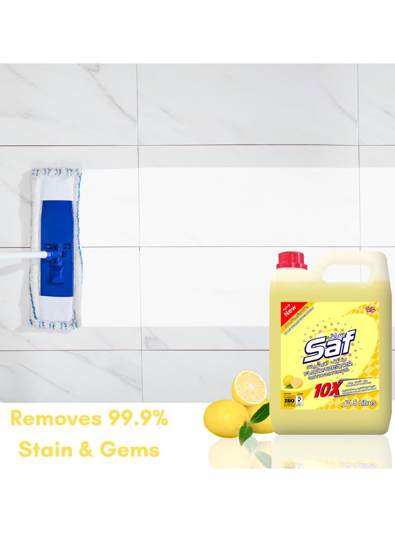 اس اي اف ساف منظف الأرضيات برائحة الليمون – 5 لتر | التنظيف العميق والحماية من الجراثيم | نضارة الحمضيات طويلة الأمد | استخدام متعدد الأسطح - Image 4