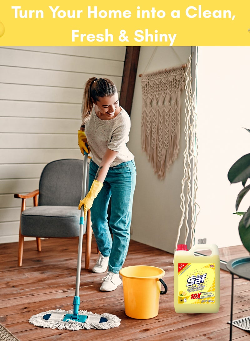 اس اي اف ساف منظف الأرضيات برائحة الليمون – 5 لتر | التنظيف العميق والحماية من الجراثيم | نضارة الحمضيات طويلة الأمد | استخدام متعدد الأسطح - Image 5