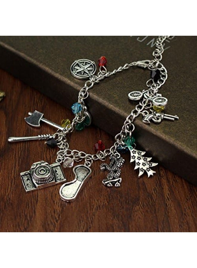 2PCS أشياء غريبة قلادة وأسوار رقيقة موضوعية سحر مجوهرات الأبجدية ضوء هالوين مجوهرات كوسبلاي للنساء والرجال - Image 5