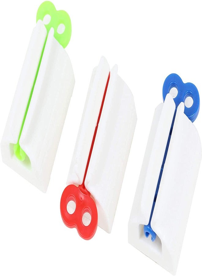 whiteeeen 3pcs Toothpaste Squeezer Dispenser Toothpaste Roller Toothpaste Seat Holder Stand for Bathroom - Image 2