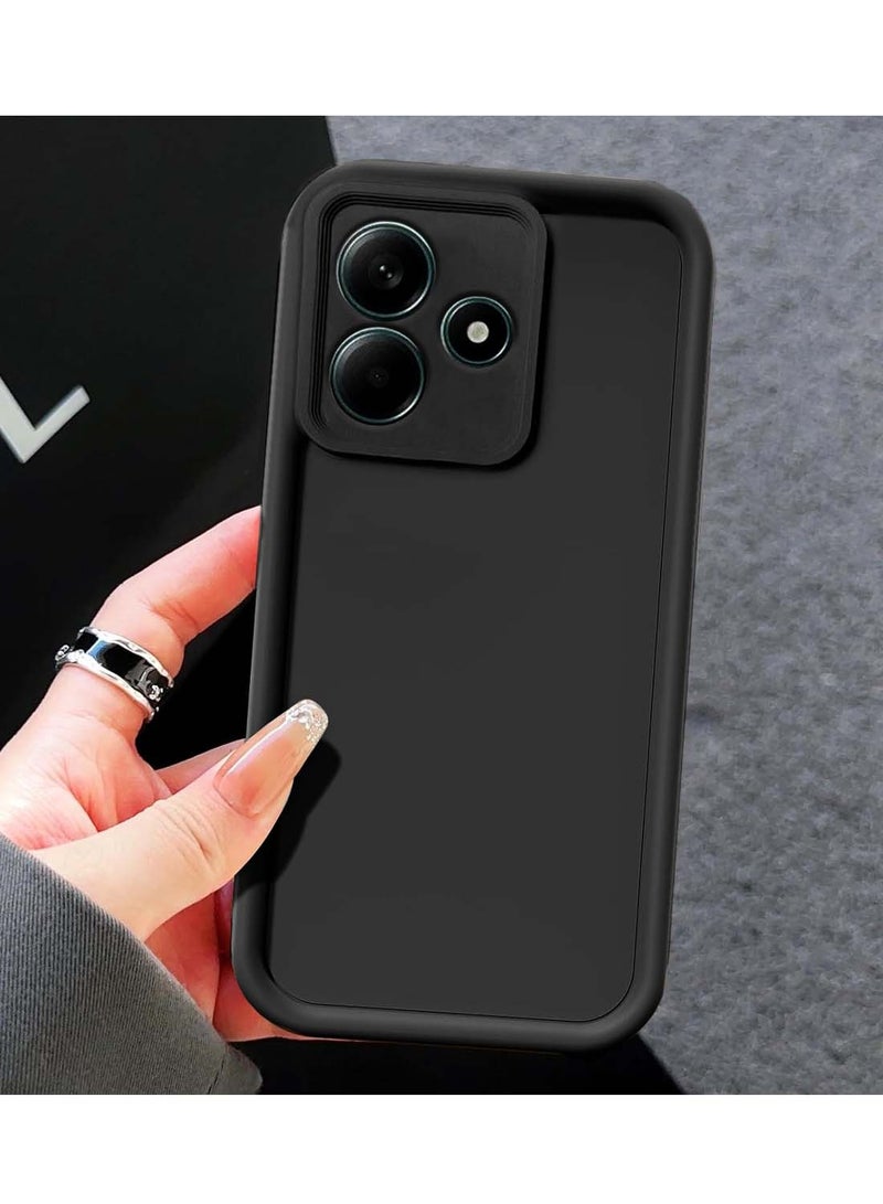 Wtech Xiaomi Redmi Note 14 5G 2024 Premium Soft Liquid Silicone Full Protective Raised Lips Edges and Camera Case Cover - Black - Image 2