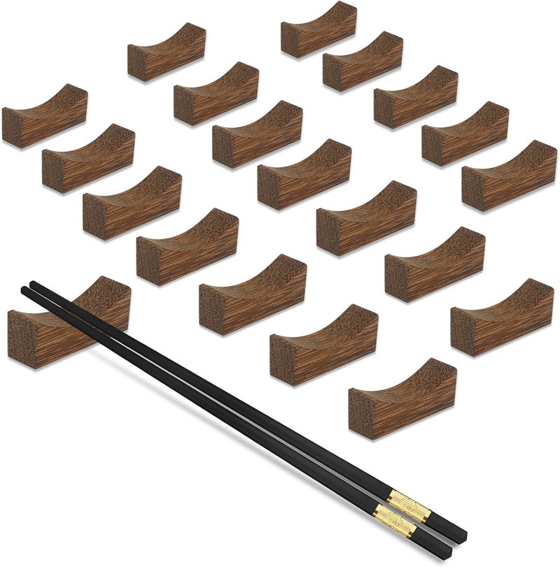YTLX 20PCS Wooden Chopstick Rests and Holders for Home, Hotel, Resta, urant Natural Premium Chopsticks Holders, Spoon Fork Knife Stand Rack Set - Image 1