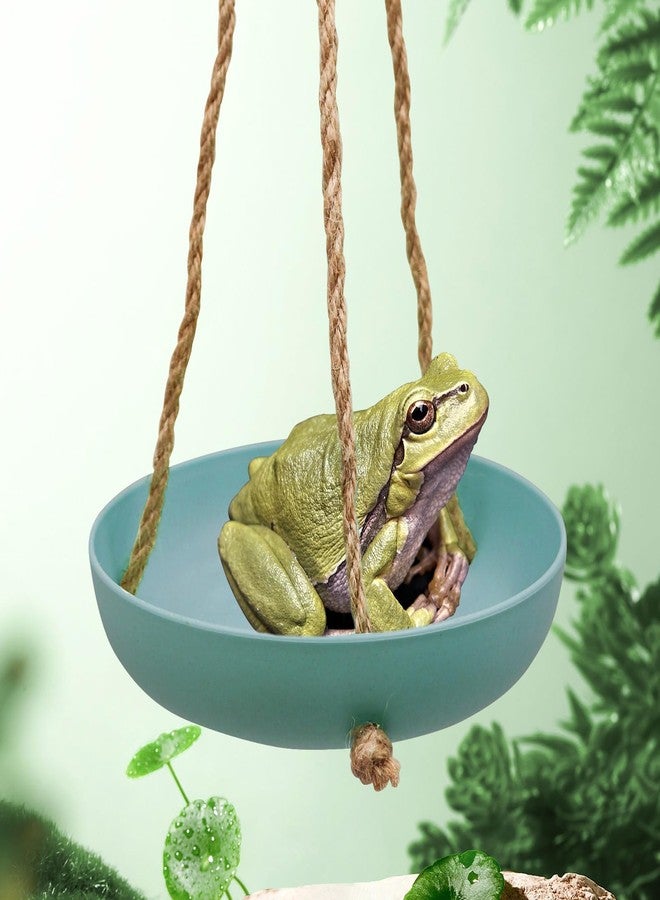 Neeenn Frog Swing Toys, Plastic Reptile Amphibian Climbing Toys, Tank Aquarium Terrarium Decoration Accessories, Suitable for Frog Gecko Lizard Chameleon Hermit Crab (Blue, Small) - Image 1