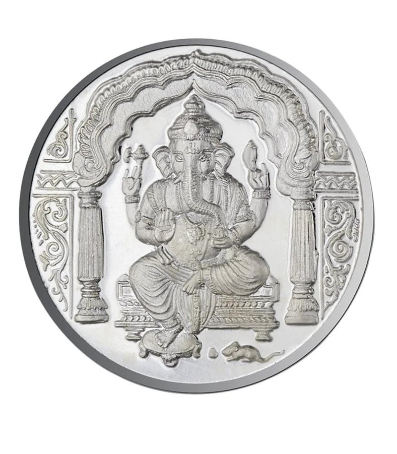 KHUSHBOO JEWELS 999 PURE SILVER 50 GRMS GANESHJI COIN - Image 1