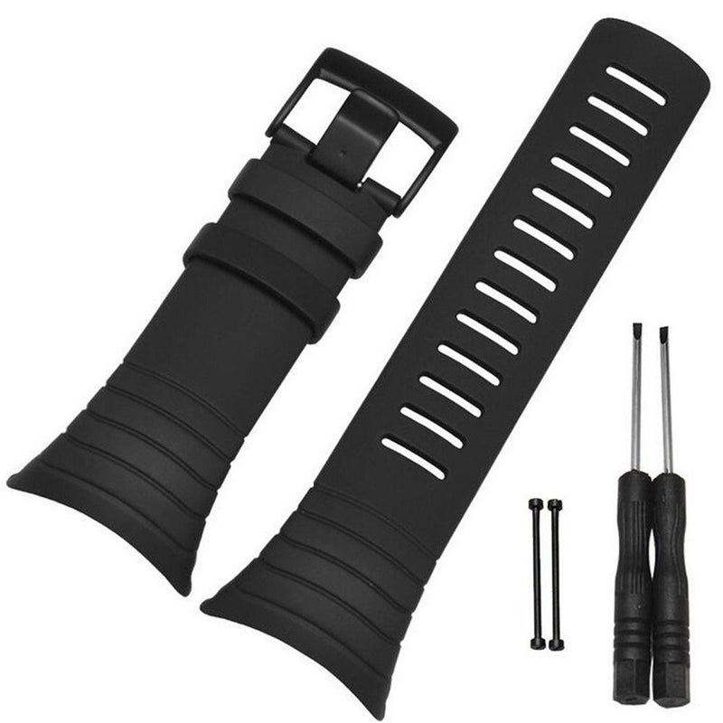 Picowe Watch Band Strap, Rubber Watch Replacement Band Strap Accessories Compatible with SUUNTO CORE All Black Series Watch SS014993000/SS013336000/SS013337000 - Image 2