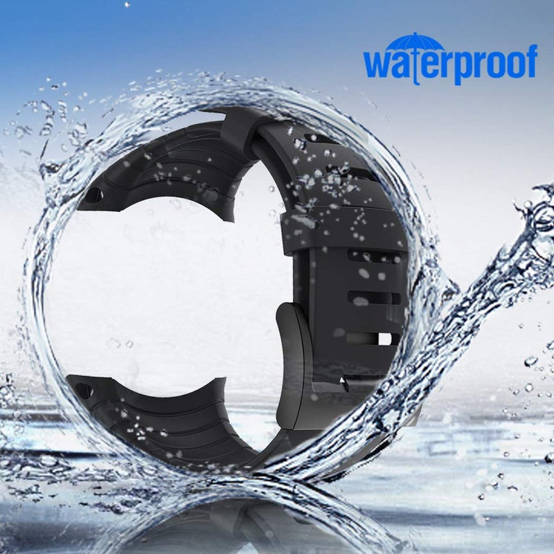 Picowe Watch Band Strap, Rubber Watch Replacement Band Strap Accessories Compatible with SUUNTO CORE All Black Series Watch SS014993000/SS013336000/SS013337000 - Image 5