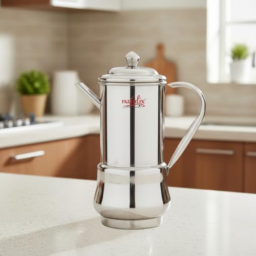 NATULIX Stainless Steel Oil Dispenser 1 Litre | Oil Pourer for Kitchen | Leak-Proof Spout | Heavy Duty Steel Oil Pot for Cooking, Mustard Oil & Ghee | Modern Oil Container (Kitchen King) - Image 5