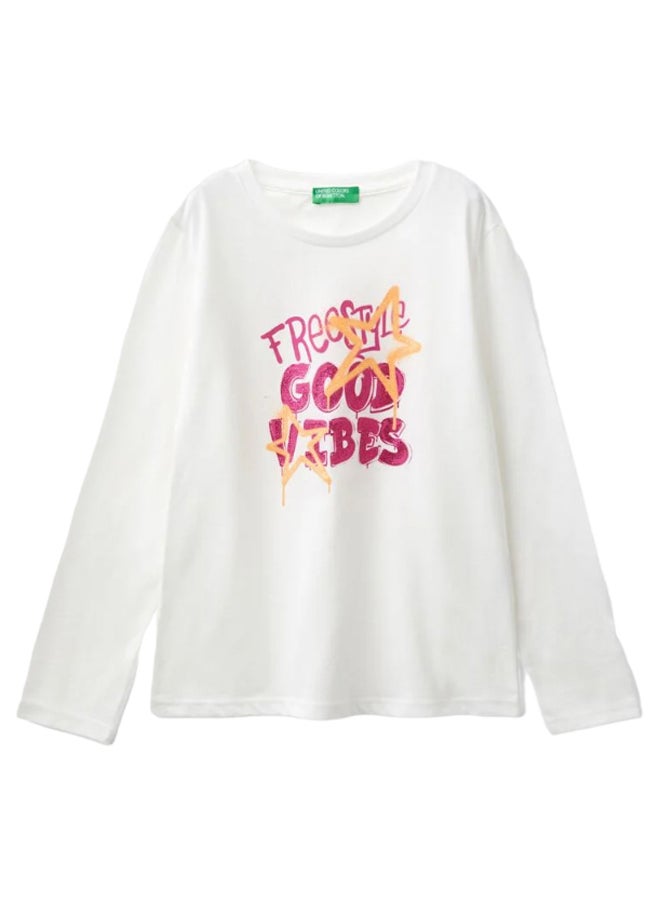 Benetton - Printed Long Sleeve T-shirt - Image 1