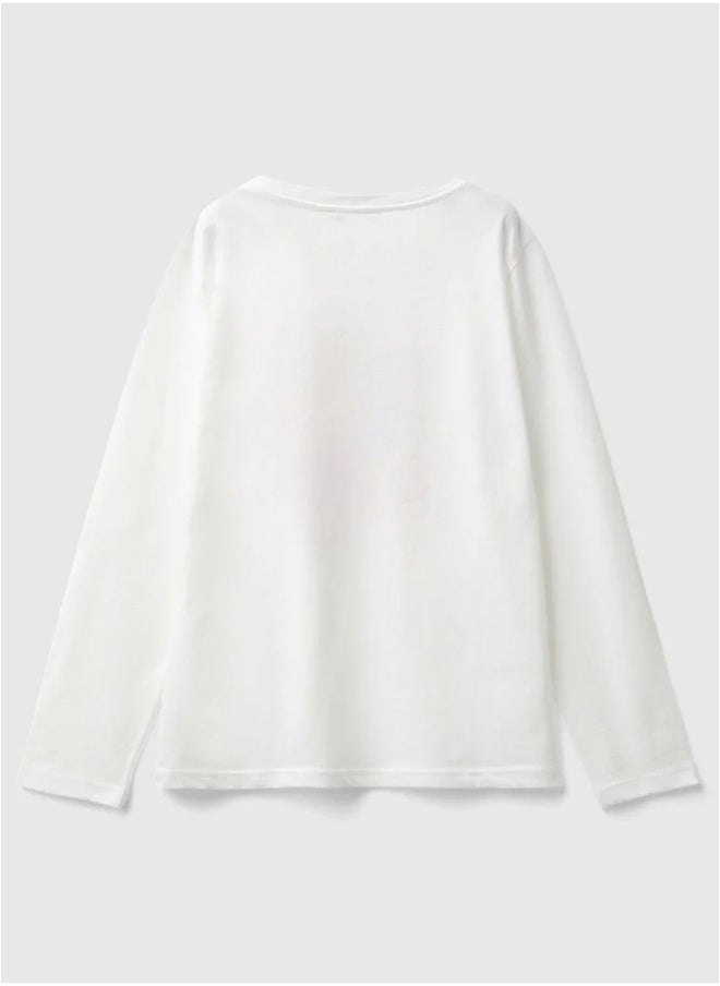 Benetton - Printed Long Sleeve T-shirt - Image 1