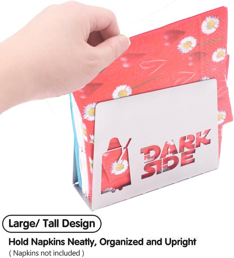 Finex SILVER Dark Side Light Side Premium Stainless Steel Napkin Holder Stand for home kitchen dinner table theme party RV camper restaurant - Image 4