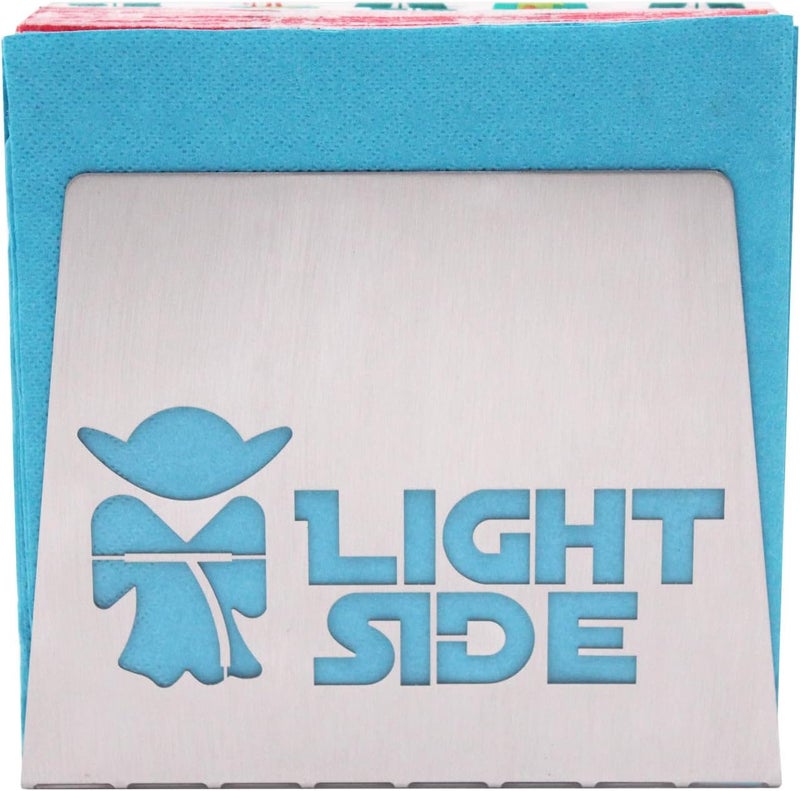 Finex SILVER Dark Side Light Side Premium Stainless Steel Napkin Holder Stand for home kitchen dinner table theme party RV camper restaurant - Image 2