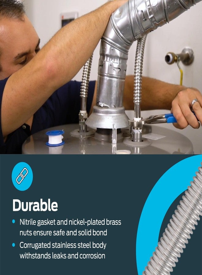 Eastman 18 Inch WaterFlex Expansion Water Heater Connector, 3/4 Inch FIP x 3/4 Inch Expansion PEX (F1960), Stainless Steel Corrugated Water Heater Supply Line, 438318 - Image 5