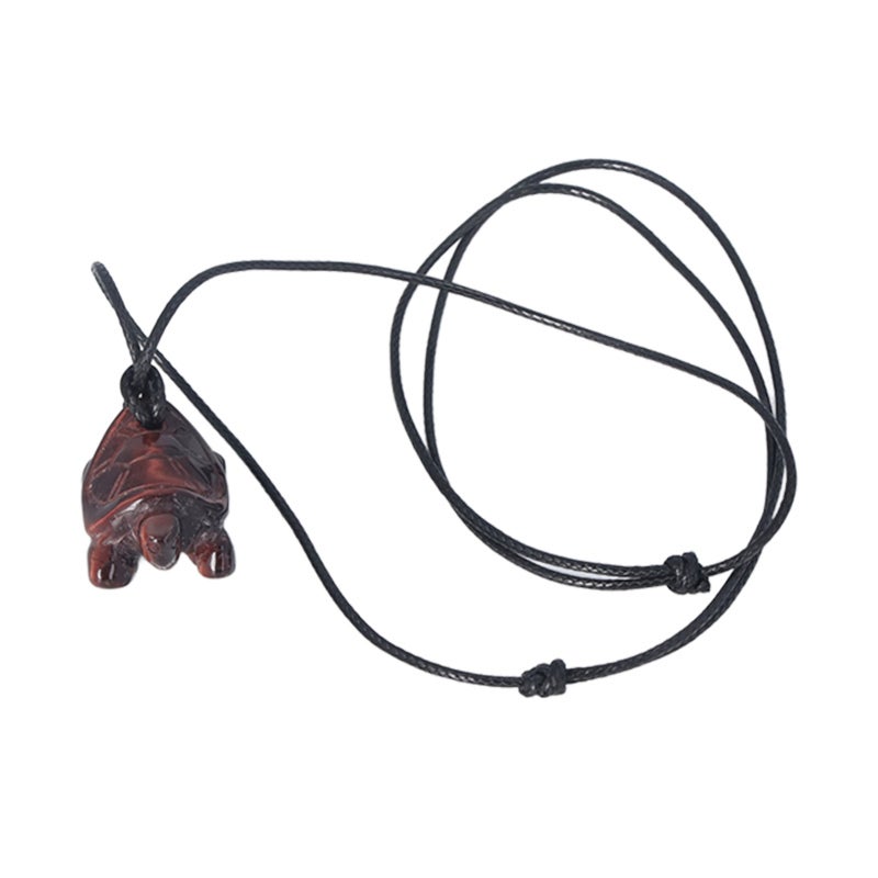 Turtle Pendant Necklace: Hand Carved Natural Semi Precious Stone - Adjustable Cord Healing Crystal Necklace for Meditation, Healing, Gift Giving - Image 5