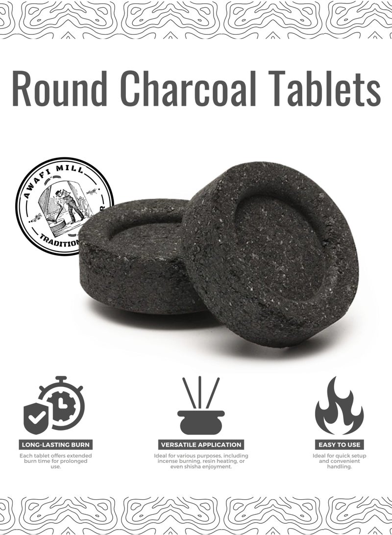 Awafi Mill Round Charcoal Tablets for Incense | Quick Lighting Charcoal Discs for Aromatic Resins and Herbs - Image 2