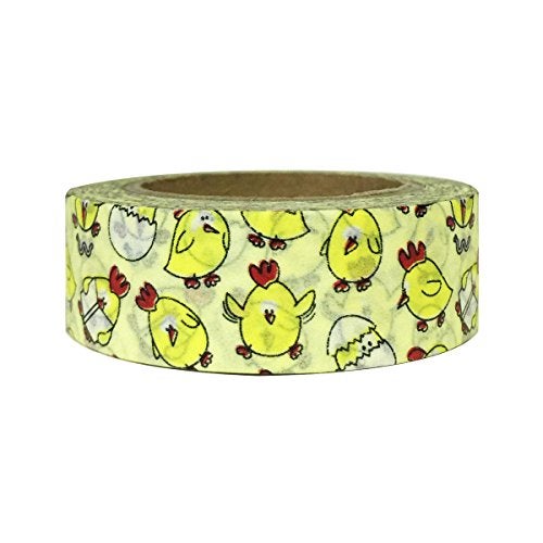 Wrapables Colorful Patterns Washi Masking Tape, Chicken and Egg - Image 1